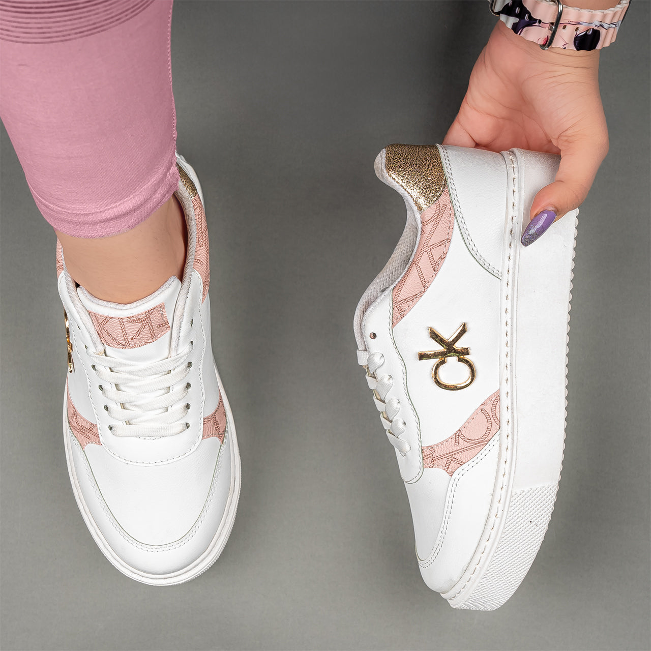 حذاء رياضي مسطح للنساء CK-400-PINK