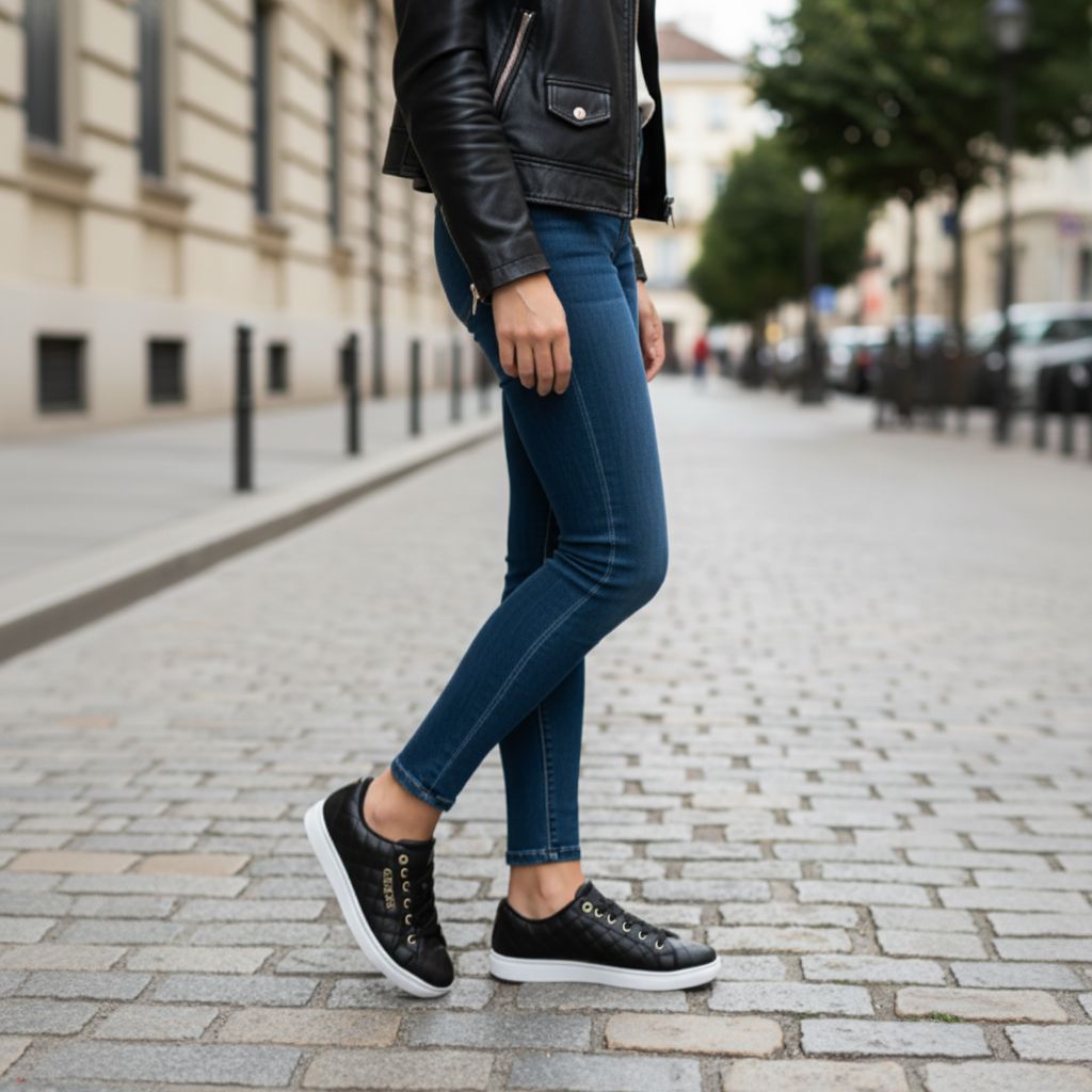 Women's Flat Sneakers GS-02-black