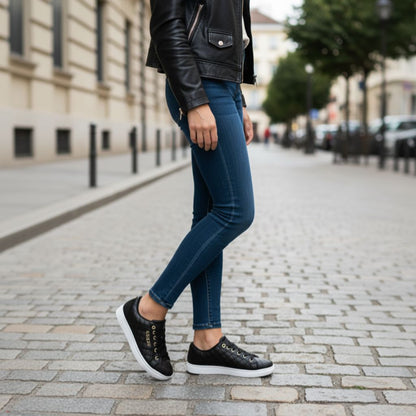 Women's Flat Sneakers GS-02-black