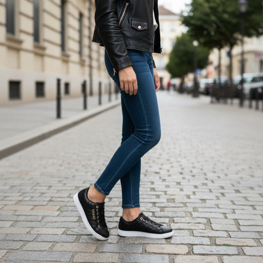 Women's Flat Sneakers GS-02-black