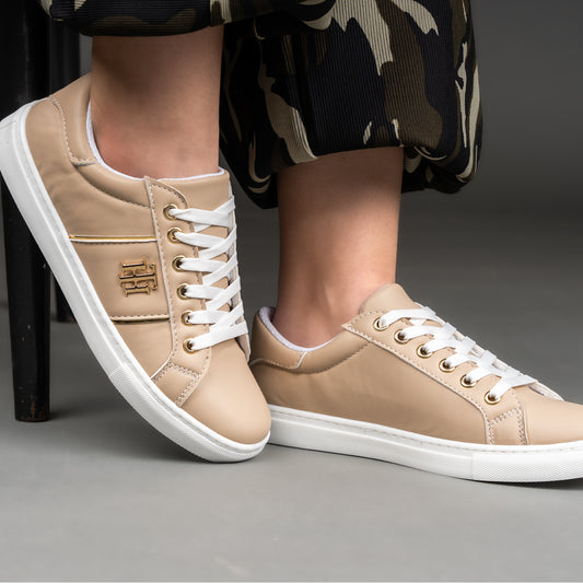 Women's Flat Sneakers W-105-beige