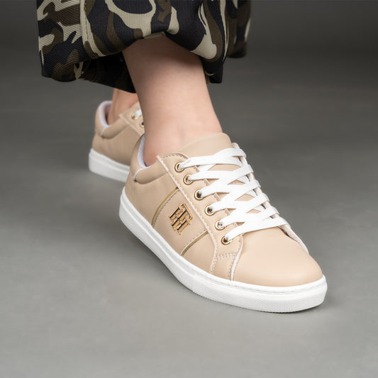 Women's Flat Sneakers W-105-beige