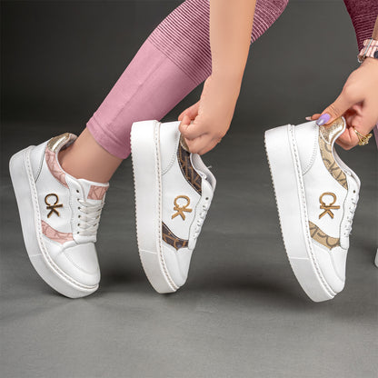حذاء رياضي مسطح للنساء CK-400-PINK 