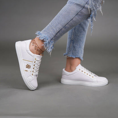Women's Flat Sneakers W-105-white