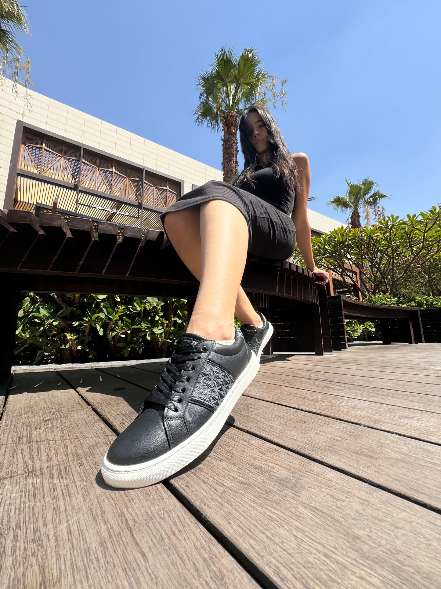 Women's Flat Sneakers MK-100 black