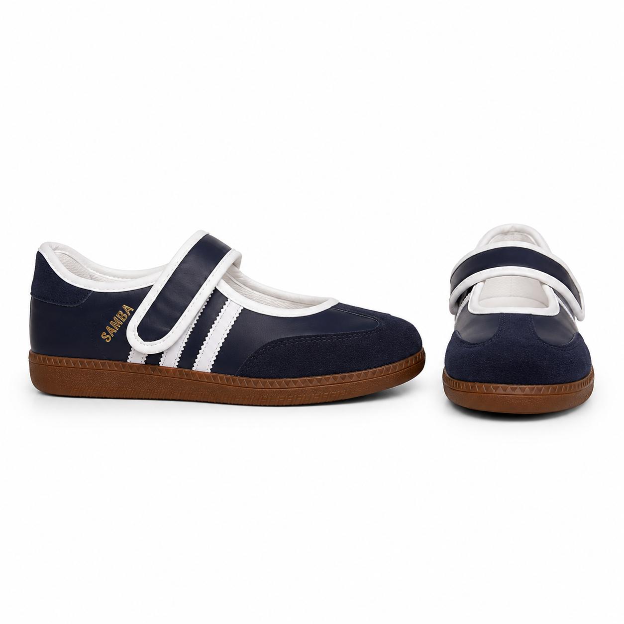 Women's Flat Sneakers SP-33-Navy