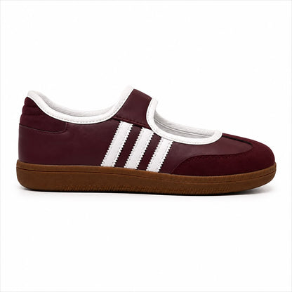 Women's Flat Sneakers SP-33-Burgundy