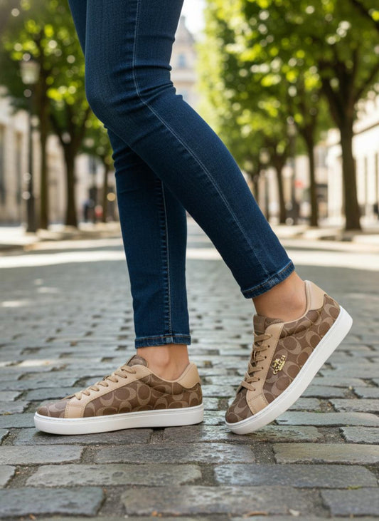Women's Flat Sneakers CO-02 -beige