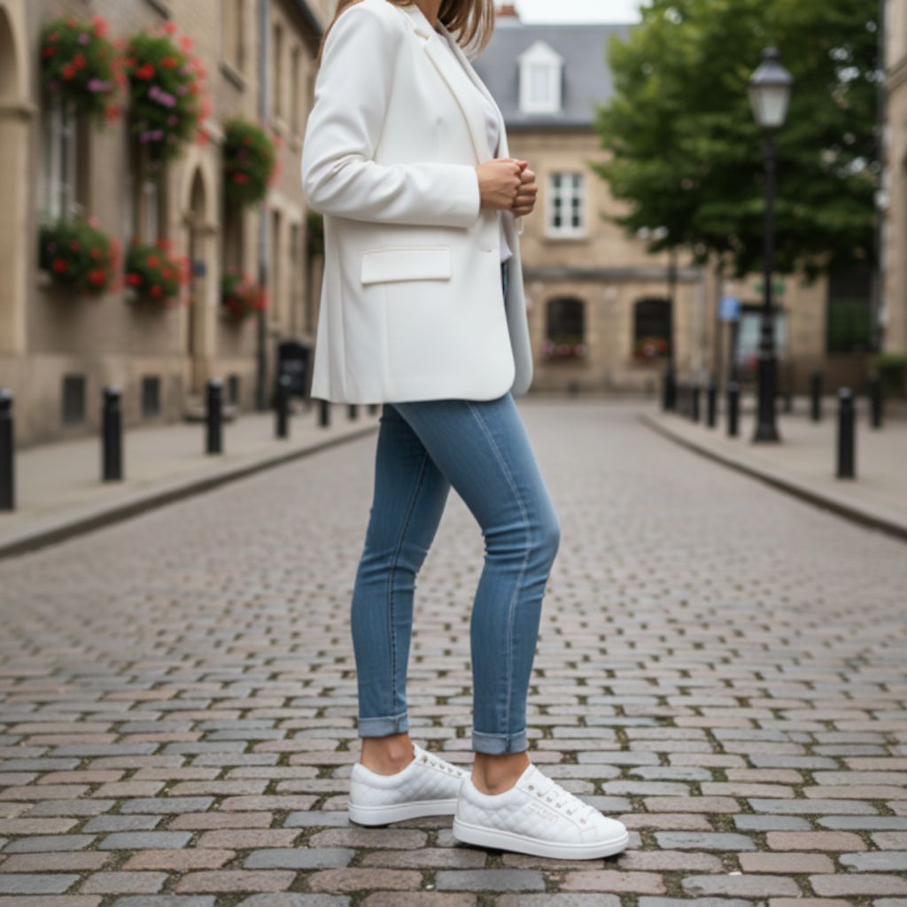 Women's Flat Sneakers GS-02-White