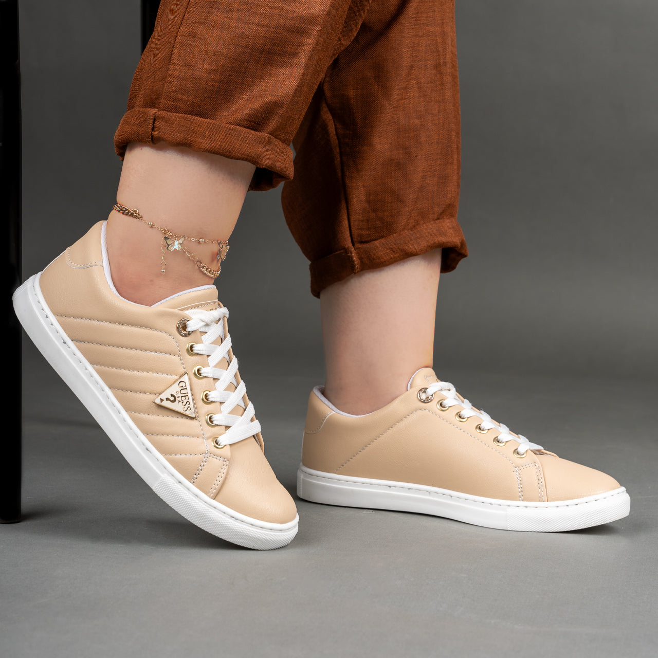 Women's Flat Sneakers - W-107-beige